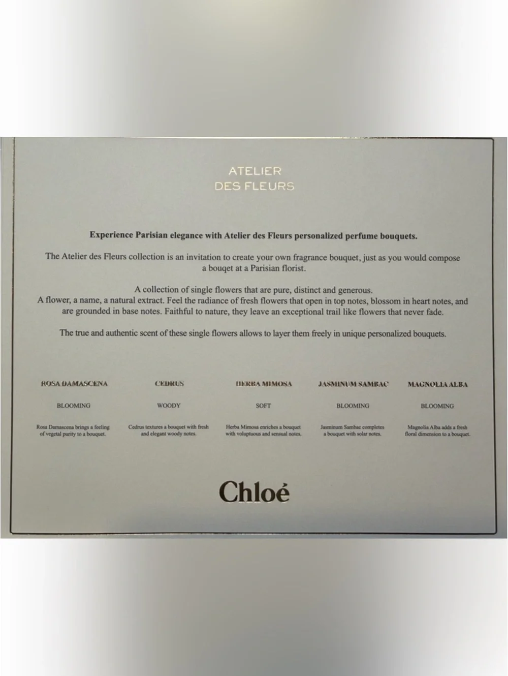 Chloe Atelier Des Fleurs Discovery Gift Set EDP Fragrances 5 x 0.33oz NEW